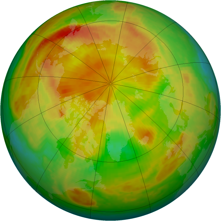 Arctic ozone map for 15 May 2001